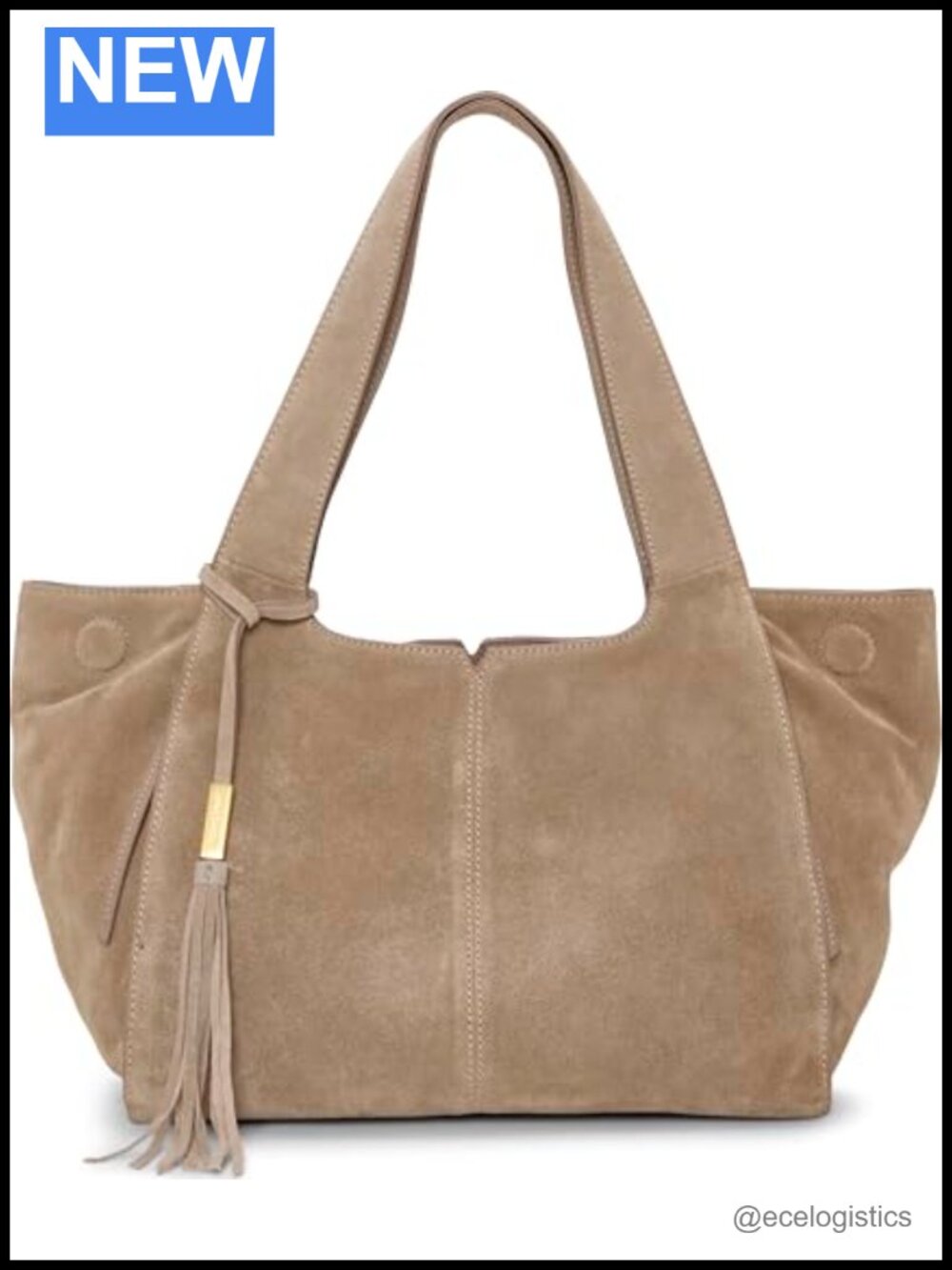 Vince Camuto Leather Aleah Tote Bag Zipper Closure 5 Pockets